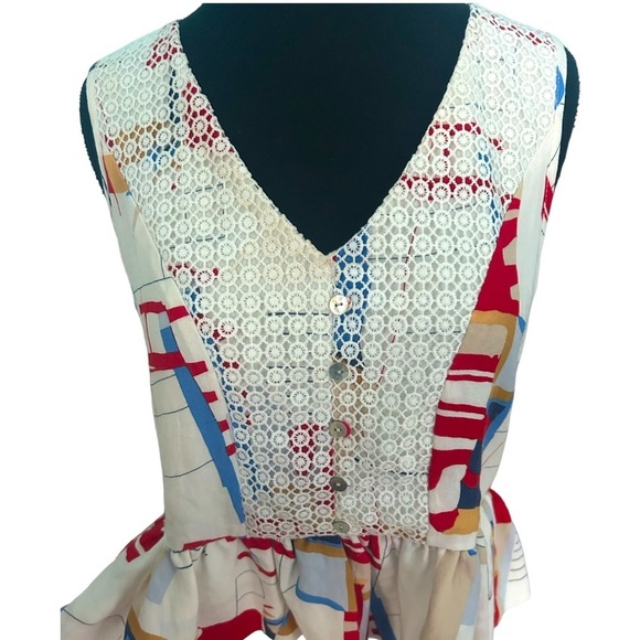 Joy Joy Vintage Abstract Sleeveless Top Size Small - Picture 1 of 7